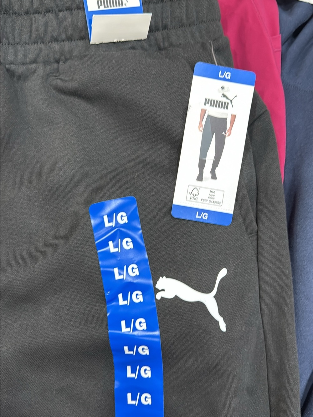 Puma Black Joggers with White Puma Logo